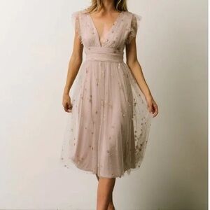 Soieblu Lavender Glitter Midi Dress